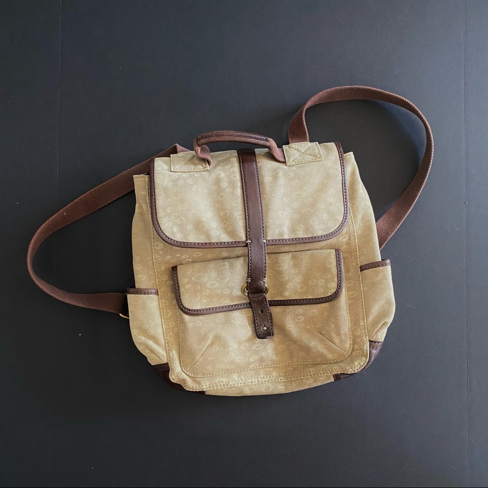 Lucky Brand Tan and Brown Backpack